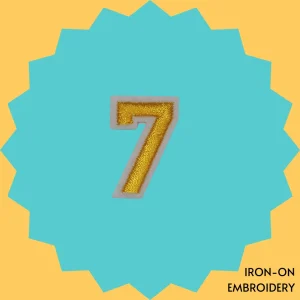 Yellow Number '7' Iron-on Embroidery