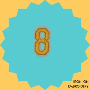 Yellow Number '8' Iron-on Embroidery