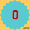 Red Number '0' Iron-on Embroidery