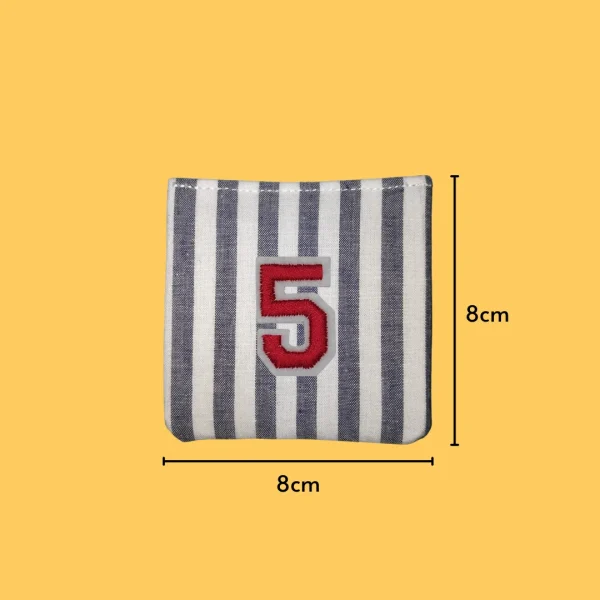 Red Number '5' Iron-on Embroidery