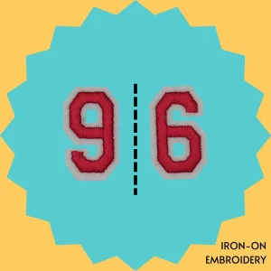 Red Number '6' or '9' Iron-on Embroidery