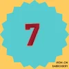 Red Number '7' Iron-on Embroidery