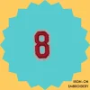 Red Number '8' Iron-on Embroidery