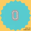 White Number '0' Iron-on Embroidery