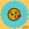 Smiling kissy face emoji Iron-on Embroidery