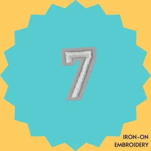 White Number ‘7’ Iron-on Embroidery