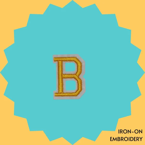 Iron-On-Patch-907 Yellow Letter 'B' Iron-on Embroidery