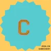 Yellow Letter 'C' Iron-on Embroidery