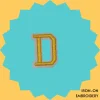 Yellow Letter 'D' Iron-on Embroidery