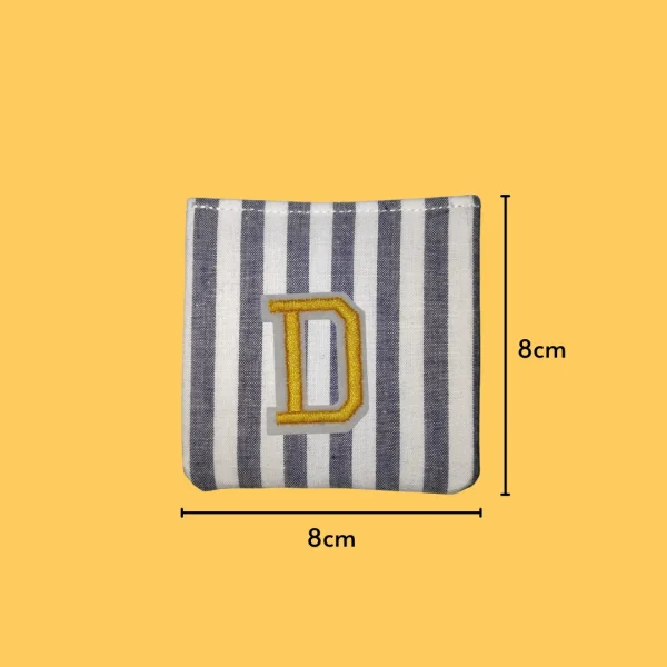 Yellow Letter 'D' Iron-on Embroidery