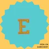 Yellow Letter 'E' Iron-on Embroidery
