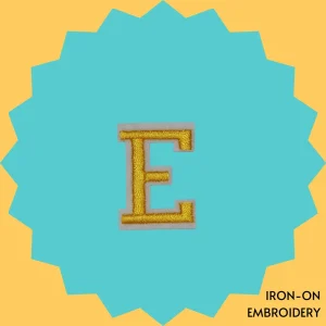Yellow Letter 'E' Iron-on Embroidery