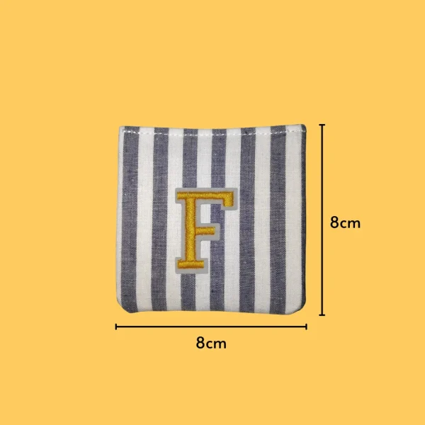 Yellow Letter 'F' Iron-on Embroidery