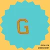 Yellow Letter 'G' Iron-on Embroidery