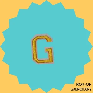 Yellow Letter 'G' Iron-on Embroidery