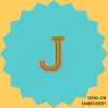Yellow Letter 'J' Iron-on Embroidery