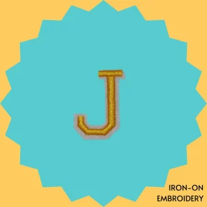 Yellow Letter 'J' Iron-on Embroidery