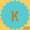 Yellow Letter 'K' Iron-on Embroidery