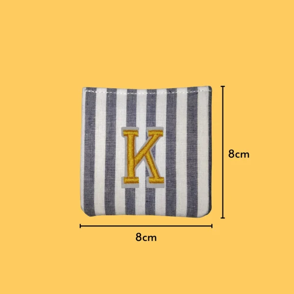 Yellow Letter 'K' Iron-on Embroidery
