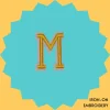Yellow Letter 'M' Iron-on Embroidery