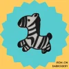 Cute chonky zebra Iron-on Embroidery