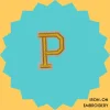 Iron-On-Patch-935 Yellow Letter 'P' Iron-on Embroidery