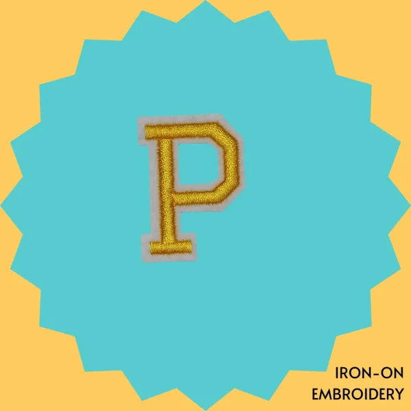Iron-On-Patch-935 Yellow Letter 'P' Iron-on Embroidery