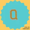 Yellow Letter 'Q' Iron-on Embroidery