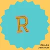 Yellow Letter 'R' Iron-on Embroidery