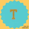 Yellow Letter 'T' Iron-on Embroidery
