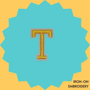Yellow Letter 'T' Iron-on Embroidery