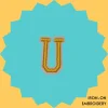Yellow Letter 'U' Iron-on Embroidery