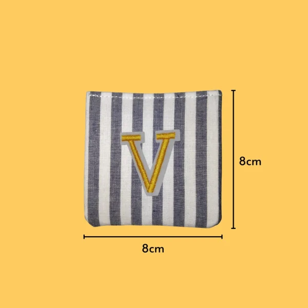 Yellow Letter 'V' Iron-on Embroidery