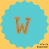 Iron-On-Patch-949 Yellow Letter 'W' Iron-on Embroidery