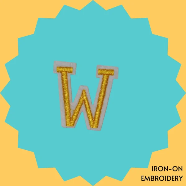 Iron-On-Patch-949 Yellow Letter 'W' Iron-on Embroidery
