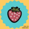 Round pink strawberry Iron-on Embroidery