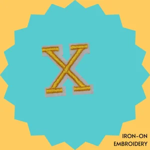 Yellow Letter 'X' Iron-on Embroidery