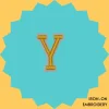 Yellow Letter 'Y' Iron-on Embroidery