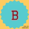 Red Letter 'B' Iron-on Embroidery