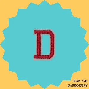 Red Letter 'D' Iron-on Embroidery