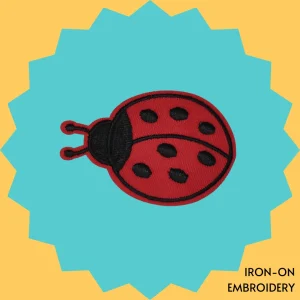 Round ladybug Iron-on Embroidery