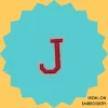 Red Letter 'J' Iron-on Embroidery