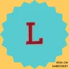 Red Letter 'L' Iron-on Embroidery