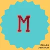 Red Letter 'M' Iron-on Embroidery