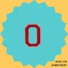 Red Letter 'O' Iron-on Embroidery
