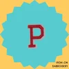 Red Letter 'P' Iron-on Embroidery