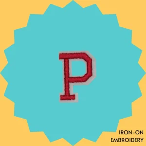 Red Letter 'P' Iron-on Embroidery