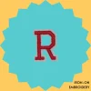 Red Letter 'R' Iron-on Embroidery
