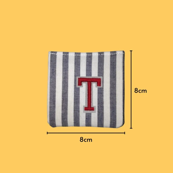Red Letter 'T' Iron-on Embroidery