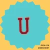 Red Letter 'U' Iron-on Embroidery